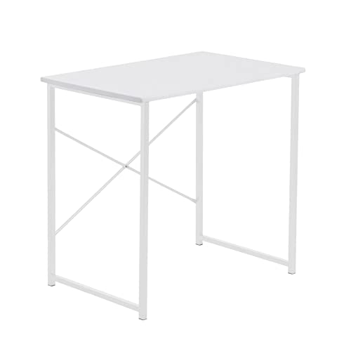 Harbour Housewares Wooden Computer Desk - 80cm - White - PC Computer Workstation Contemporary Laptop...