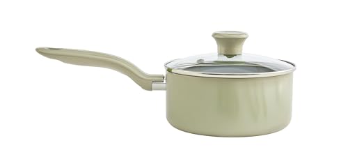 Image of T-fal Recycled Ceramic Nonstick Sauce Pan 3 Quart Oven Safe 350F Pots and Pans, Cookware Green