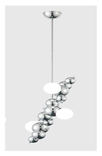 Suspension LED argentée 3 lampes à intensité variable pour salon