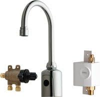 Electronic Sensor Hytronic Gooseneck Sink Faucet with Dual, 5-1/8" Mount, Chrome Plated 1 Hole