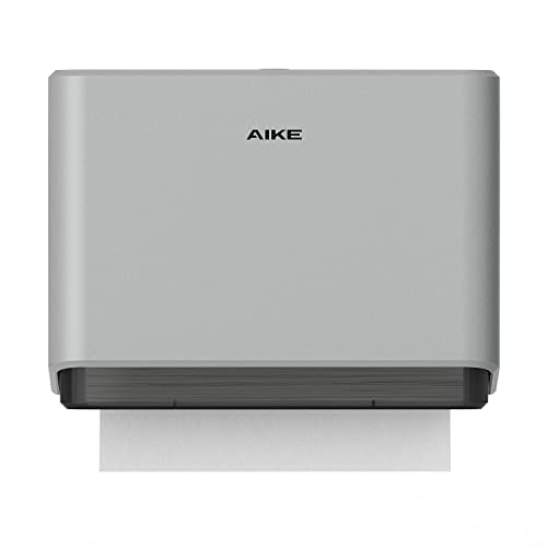 AIKE Multifold Paper Towel Dispenser, Wall Mount Tissue Dispenser with Smart Lock, 200 Sheets Silver, Folded Size 10" x 3.1" Or Smaller AIKE Multifold Paper Towel Dispenser, Wall Mount Tissue Dispenser with Smart Lock, 200 Sheets Silver, Folded Size 10" x 3.1" Or Smaller