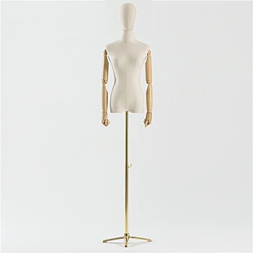 Mannequins Torso Female Model Torso Half-Proportion Dress Form Metal Base Ladies Adjustable Height Model Casual Clothing Display Cabinet (Size : Basic Section) (Basic Section+arm) ( Basic section+arm+