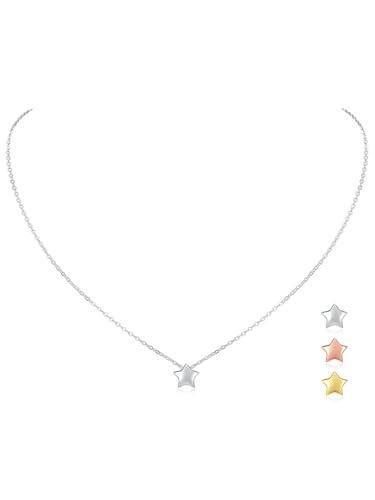 ChicSilver Collier Ras de Cou Femme en Argent Sterling 925 avec Petit Pendentif Étoile,Colliers Argent Femme Enfant Fille - Chaîne Courte 40+5 cm Bijoux...