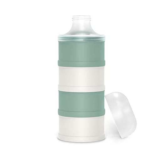 Suavinex, Dosificador de Leche en Polvo y Cereales. Con 4 Compartimentos, Boquilla y Cierre de Rosca. Apto Para Lavavajillas. Bonhomia, Color Verde