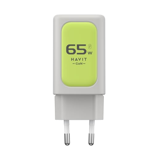 هافيت شاحن حائط سريع UC260 بقدرة 65 واط بـ3 منافذ USB C PD للشحن بدرجة حرارة منخفضة متوافق مع ايفون وسامسونج جالكسي وايباد وماك بوك واللابتوب والتابلت وجوجل بيكسل وشاومي وهواوي وون بلس وغيرها