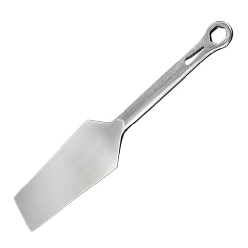 OSALADI cuchillo de ladrillo multifuncional herramienta llave de Perforar palustre de albañil Espátula multiusos paleta calibradora paleta de ladrillo Acero inoxidable Silver