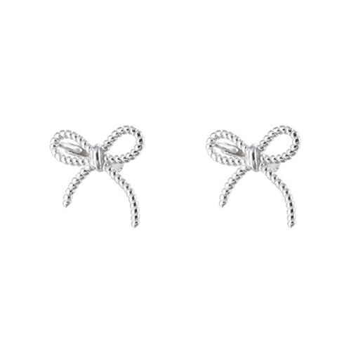 JOERBABU Pendientes elegantes con lazo, joyería de moda, elegante adorno para la oreja, As shown, Metal