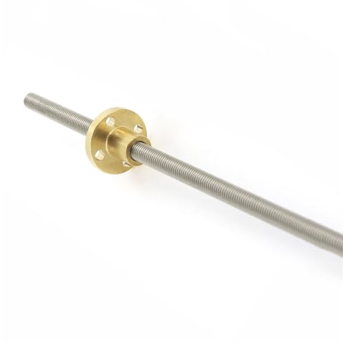 Threaded Backlash 150mm Length T6 304 Stainless Steel Screw 1mm 2mm Pitch Trapezoidal Spindle Screw Rod T6 Lead Screw with Brass Nut Screw trapezoidal (Size : Lead 1mm)