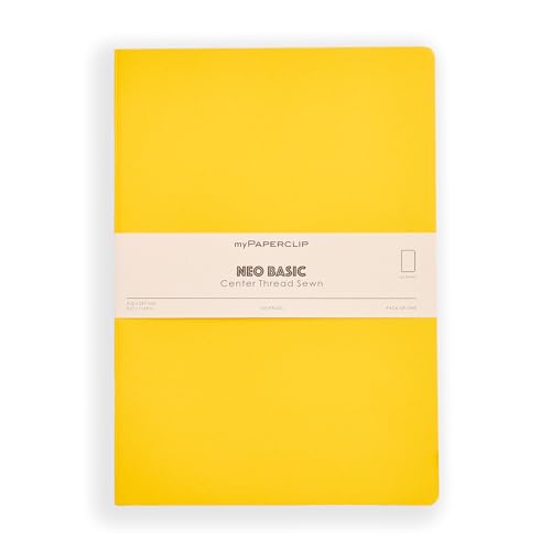 Image of myPAPERCLIP NeoBasic A4 Unruled Notebook | 160 Pages, 80 GSM, 250 GSM Soft Cover, A4 (8.27 x 11.69 in) | Yellow