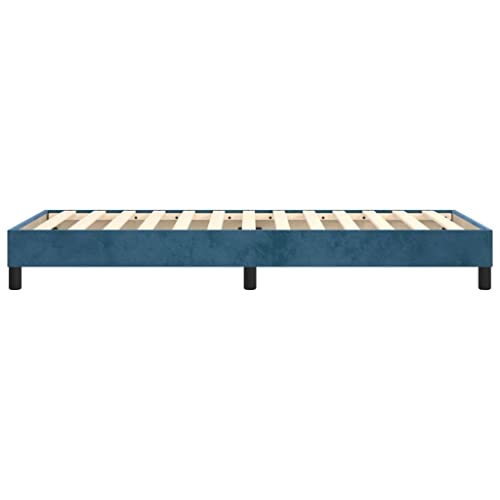ULUYYUC Boxspringbett, Bettgestell Gästebett Gartenbett Schlafbett Geeignet für Arbeitszimmer Wohnbereich Wohnzimmer Schlafzimmer Dunkelblau 90x200 cm Samt – Bild 8