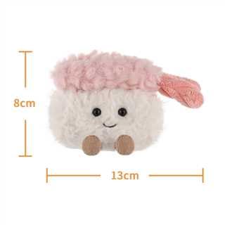 Apricot Lamb Garnelen Sushi Lebensmittel Plüschtiere für Kinder, weiche niedliche Kuscheltier für Baby Mädchen und Jungen, Flauschige Shrimp Sushi Rosa 8 cm