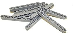 TECHNIC - 10 seltene Liftarme 1x9 Noppen im neuen Hellgrau - Lego - Immagine 1