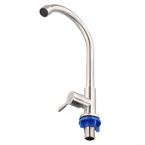 Robinet d'évier de cuisine en acier inoxydable à levier unique avec mousseur à économie d'énergie pour un flux doux, installation facile sur le comptoir...