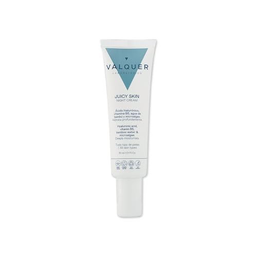 Valquer Crema Facial Hidratante de Noche Intensiva - Nutrición Profunda para Piel Seca, Enriquecida con Ácido Hialurónico y Vitaminas, Restaura y Renueva, Absorción Rápida - 30 ml