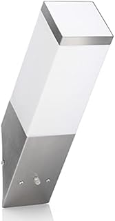 Auraglow Stainless Steel Automatic Dusk Till Dawn Sensor Angled LED Wall Light - Cool White