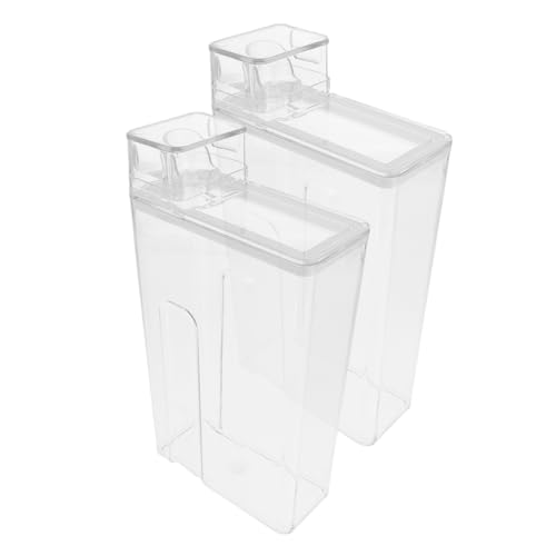 Ipetboom 2 Piezas Contenedor de Detergente para Lavandería Unidades Bote Dosificador Vacío para Polvo Almacenamiento Práctico y Reutilizable Diseño Transparente y Fácil Uso