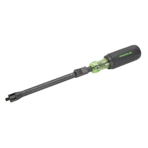 Greenlee 0453-15C Screw Holding Flathead Screwdriver 1/4", Green and Black