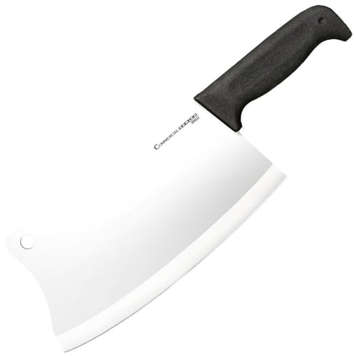 Cold Steel Cleaver 9' Durable Cryo-Quenched German 4116 Stainless Steel Fixed Blade Knife with Kray-Ex Handle Heavy Duty Commercial Grade for Butchery, Kitchen, Hunting & Field Use