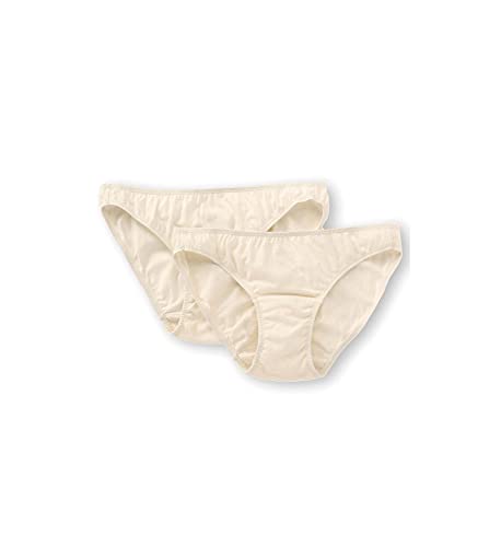 Cottonique Women's Spandex-Free Bikini Brief made from 100% Organic Cotton (6, Natural)