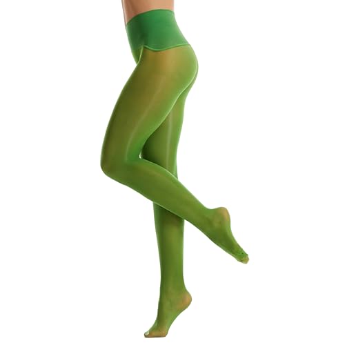 Image of Frola Oil Shiny Stockings Pantyhose 360Seamless Crotch High Waist Smooth Tights for Women