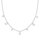 Kendra Scott Cailin Delicate Strand Necklace, White Cubic Zirconia, Rhodium-Plated Brass, Fashion Jewelry for Women