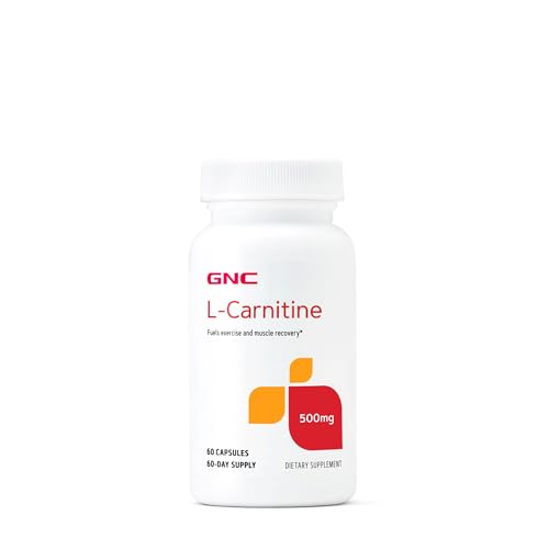 GNC L-Carnitine 500mg, Helps Metabolize Long-Chain Fatty Acids, 60 Capsules