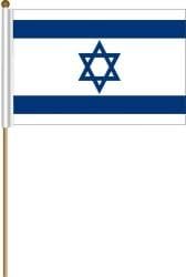 Israel Large 12 X 18 Inch Country Stick Flag Banner on a 2 Foot Wooden Stick .. Polyester ... New