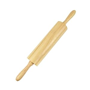 Wooden Rolling Pin for Baking – Non-Stick Dough Roller with Handles- 17 Inches Long Baking Rolling Pin for Pizza, Fondant, Crust, Cookie & More- Classic Pastry Rolling Pin