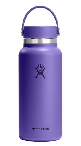 Image of Hydro Flask Water Bottle - Insulated Stainless Steel - Wide Mouth Flex Lid, Non Spill, Leakproof and Refillable in 32 Oz Utopia Purple