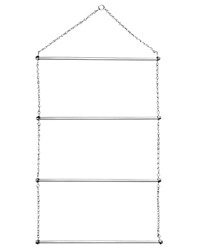 QWORK® Deckenhalter für Pferdedecken, 60 cm 304 Edelstahl Deckenleiter für Satteldecken, Pferdeunterlagen und Handtücher, 4-stufig, robuste Konstruktion