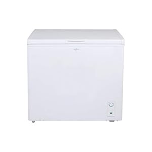 Koolatron Large Chest Freezer, 7.0 cu ft (195L), White, Manual Defrost Deep Freeze, Storage Basket, Space-Saving Flat Back, Stay-Open Lid, Front-Access Drain, for Basement, Laundry Room, Cottage