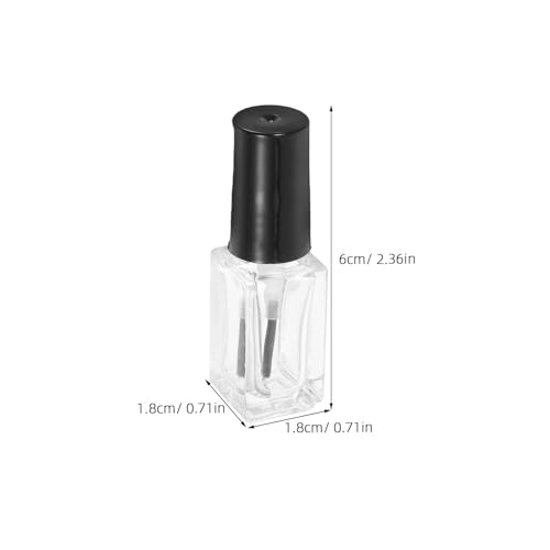 Botellas de vidrio transparentes para uñas Hemobllo, pack de 20 piezas rectangulares de 5 ml 2