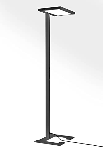 Luctra Vitawork HCL, luz biológicamente efectiva, 12.000 lúmenes, regulable con sensores, estación de trabajo simple/doble, 2.700K a 6.500K, 9281140, aluminio negro Cover