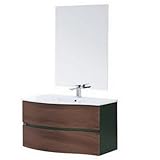 bagno italia mobile bagno sospeso 90 cm ad onda lavabo specchio in 3 colori