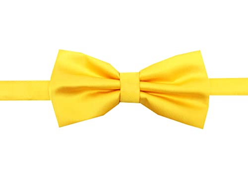 Image of Tie Studio Mens Formal Solid Bow tie | Satin | Microfiber | Standard Size | Premium fabric | Superior Clip Hold | Packaging - Box | Colour - Black Bow Tie (Set of 1)