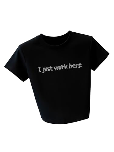 Image of RoseSeek Women's Beaded Sequin Tops Bowknot Bow T Shirt Short Sleeve Crewneck Trendy Tee Top Y2k Tops