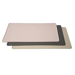 LucyBalu Napfunterlage Square I Silikonmatte rechteckig I Unterlage für Futter- & Wassernapf für Katzen I lebensmittelecht I Taupe