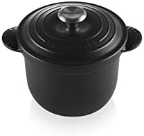 Le Creuset Enameled Cast Iron Rice Pot with Stoneware Insert, 18cm, Black