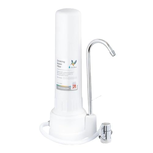 Portable Drinking Water Filter Tap - 10” D-CP101 & Biotect Ultra Ceramic Countertop Water Filtration System for Home Reduces Contaminants - Quality Plastic Finish