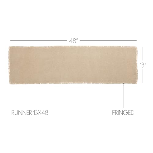 VHC-Brands-Farmhouse-Holiday-Tabletop-Kitchen-Burlap-Vintage-White-Runner-13-x-48 VHC Brands Farmhouse Holiday Tabletop Kitchen Burlap Vintage White Runner 13 x 48