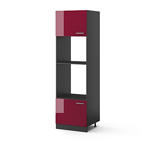 Vicco Armoire Micro-Ondes R-Line, Rouge Brillant, 60cm, pour Une Combinaison Libre au Sein de...