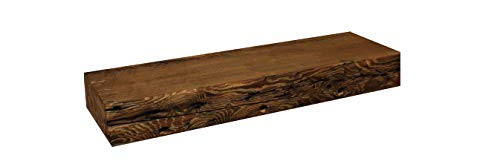 Modern Timber Craft 42" W X 7" D X 2 3/4" H Rustic, Fireplace Mantel Shelf, Floating,Solid, Reclaimed Barn Wood With Hardware #TOP5