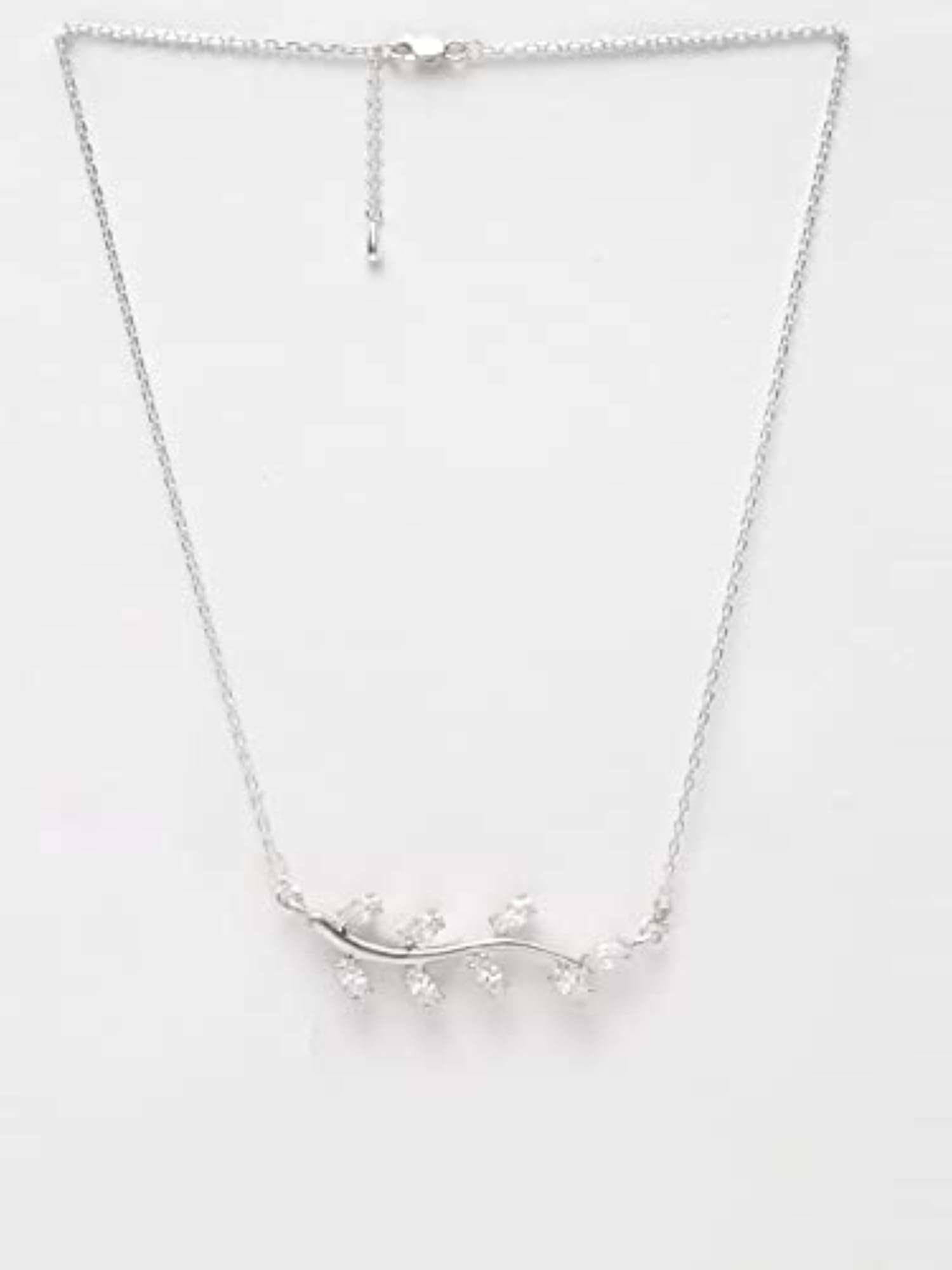 925 Sterling Silver Leaf Pendant Earring Chain Jewellery Set