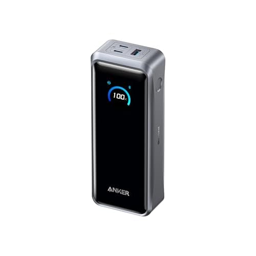 Anker Prime Batterie Externe 26250 mAh, Chargeur Portable 3 Ports, Sortie Max 300 W, Charge Bilatérale, Autorisée en Avion, Application, pour MacBoo