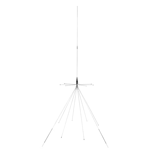 Tram 1411 Scanner 25MHz&ndash;1,300MHz VHF/UHF Super Discone Base Antenna Plus CB Transmit Bands, Silver