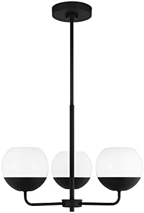 Generation Lighting 3168103-112 Alvin Chandelier, 3-Light 180 Total Watts, Midnight Black