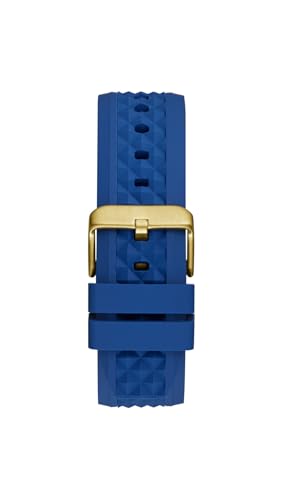 Image of GUESS Analog Watch for man with Blue Round Dial & Blue Silicone Strap Band Water Resistant Men's Wrist Watches - GW0729G1