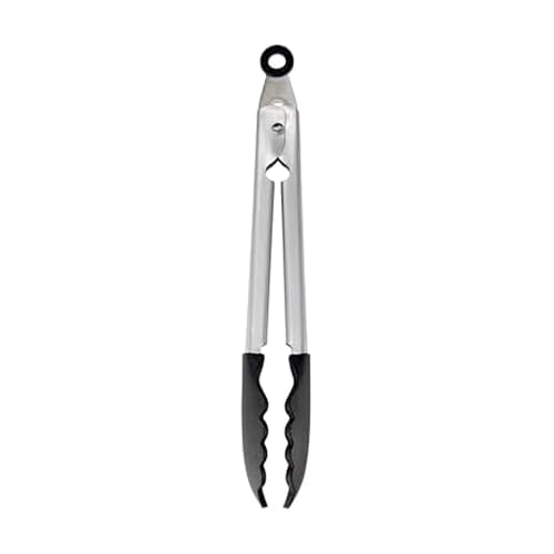KitchenAid Silicone Tipped Stainless Steel Tongs, Black, 9 Inch