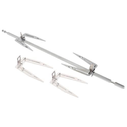 Hemobllo Forchette per Pollo Arrosto in Acciaio Inox 304, Set da 3 Forchette Rotanti per Barbecue, Utensili Professionali per Griglia e Cucina All’aperto, Adatte per Barbecue, Forno e Campeggio