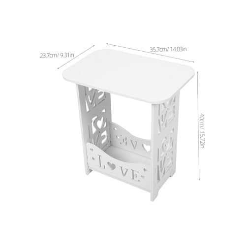 Table de chevet blanc minimaliste meuble compact chambre et bureau - 4